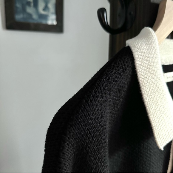 🌿Mnml Polo Knit Sweater - Black & White🌿 - Picture 9 of 9